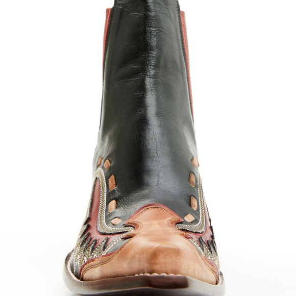 Old Gringo Quiroga Boots crimson chocolate leather in-lay over-lay RTL $595 - Picture 4 of 16